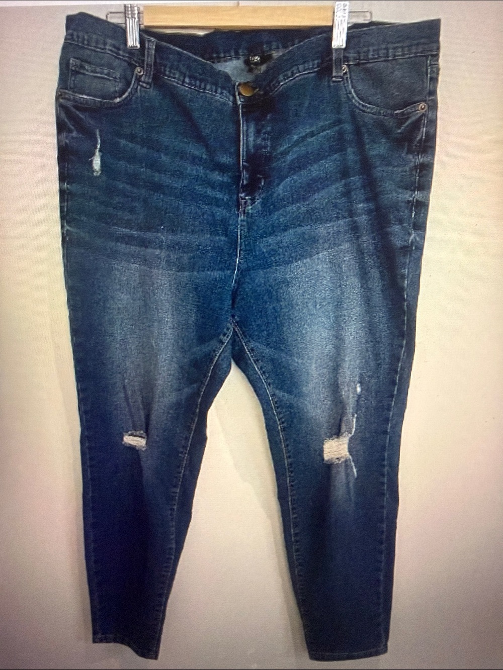 George Women High Rise Blue Distressed Denim Jeans Plus Size 22W